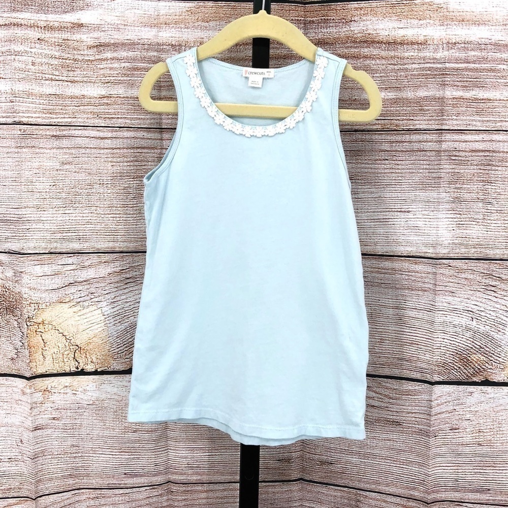 Crewcuts Light Blue Daisy Detail Tank Top Size 8